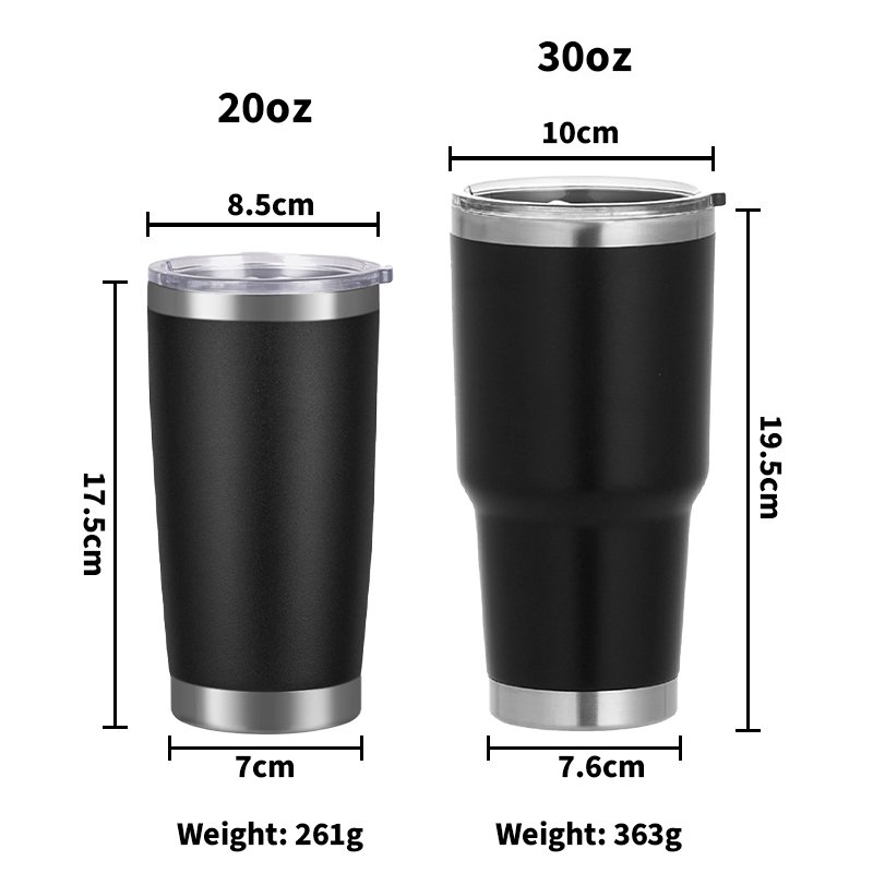Custom Wholesale 20oz Thermal Reusable Water Coffee Powder Coated Stainless Steel Vacuum Cups Mug Travel Car Tumbler