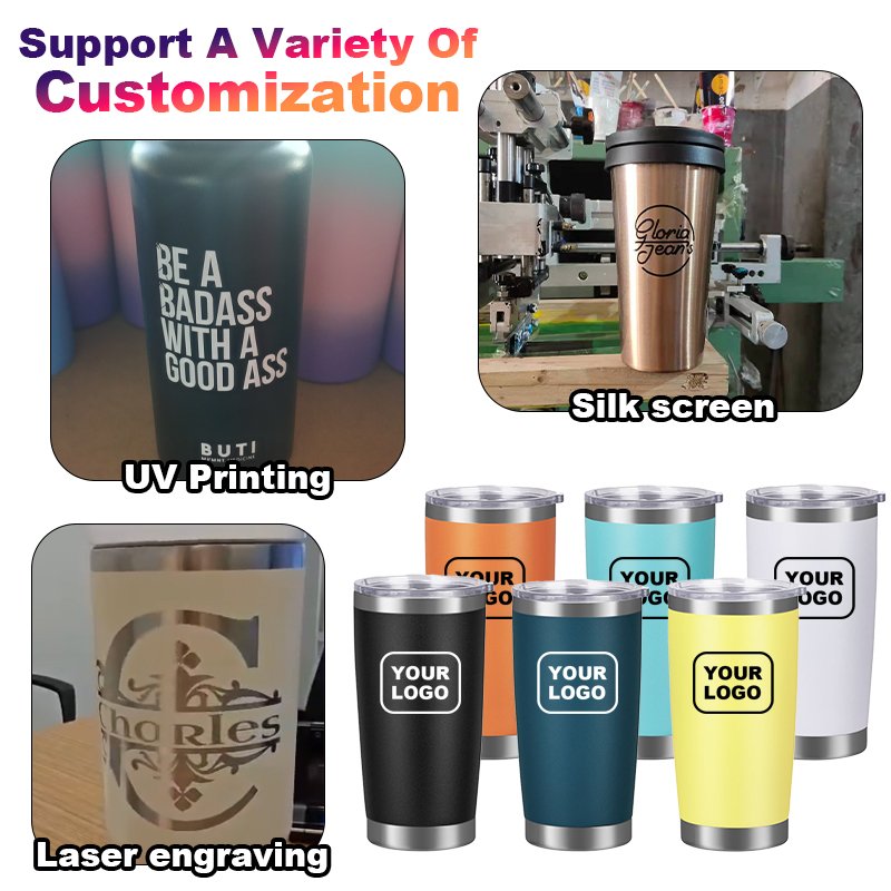 Custom Wholesale 20oz Thermal Reusable Water Coffee Powder Coated Stainless Steel Vacuum Cups Mug Travel Car Tumbler
