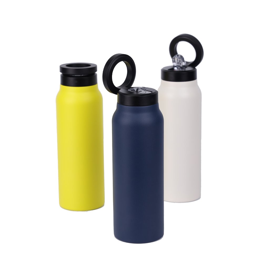 magnetic suction cover vacuum flask Insulated Drink Bottle 24oz Steel Flask with Mag Lid and Phone Holder
