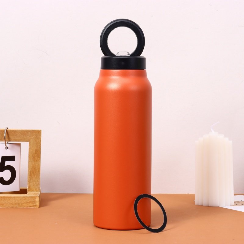 magnetic suction cover vacuum flask Insulated Drink Bottle 24oz Steel Flask with Mag Lid and Phone Holder