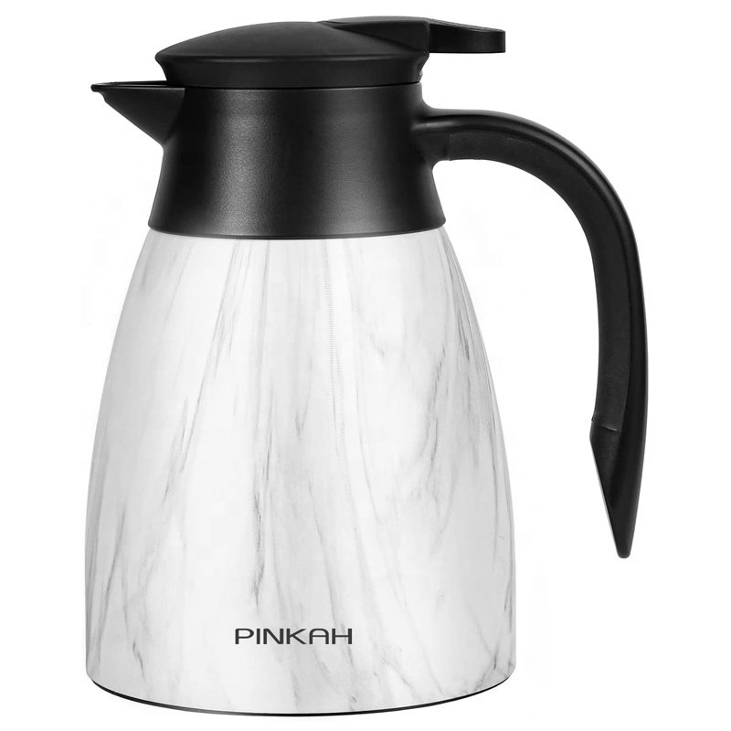 PINKAH vacuum carafe 34oz keep water hot up to 12h reusable stainless steel thermos pot vacuum flask
