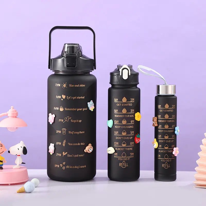 Portable Plastic Water Bottle Outdoor Sport Cups Travel Gym 1L/32 Oz Motivational Sports Water Bottle Reusable