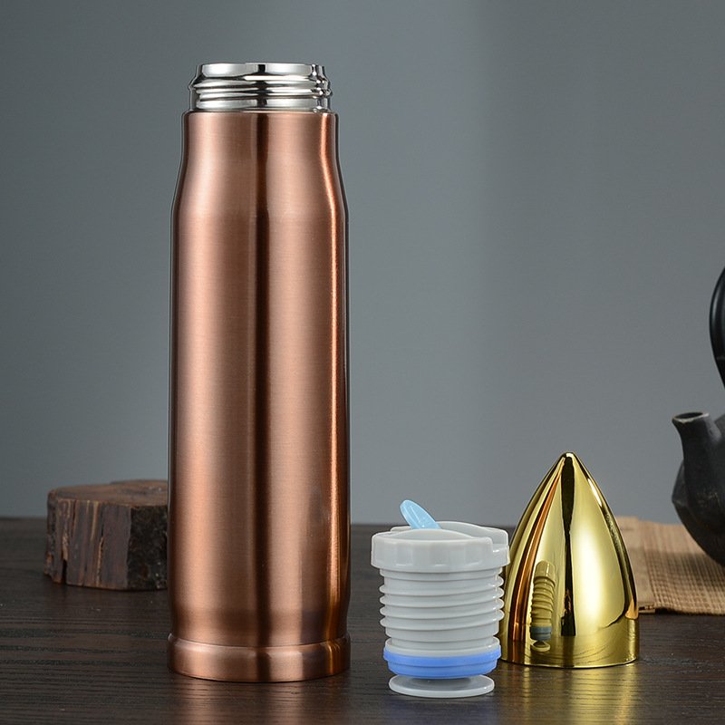 500ml Rocket Shape Creative Vacuum Flask Bullet Double Wall Stainless Steel Thermos Bottle Bullet