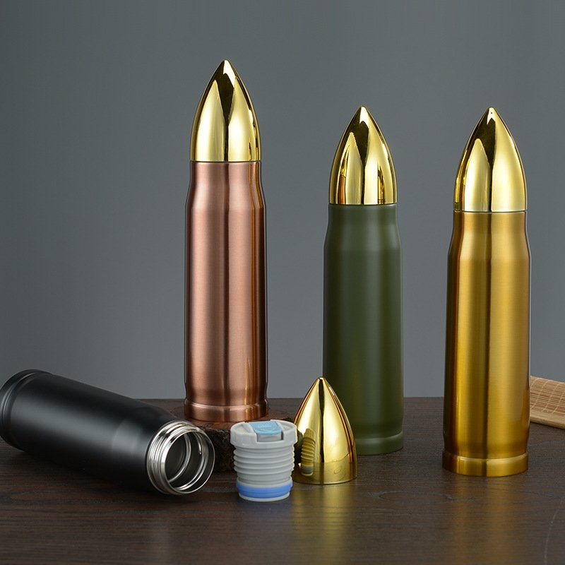 500ml Rocket Shape Creative Vacuum Flask Bullet Double Wall Stainless Steel Thermos Bottle Bullet