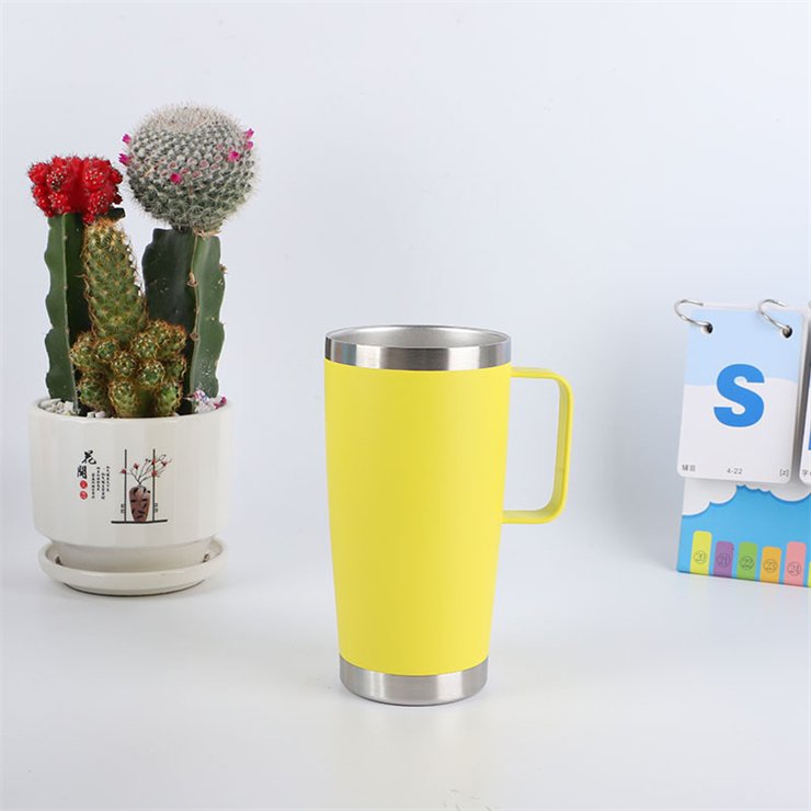 20oz travel cup Insulated stainless steel tumbler with handle Double Wall Vacuum Thermal Reusable Portable Coffee mug