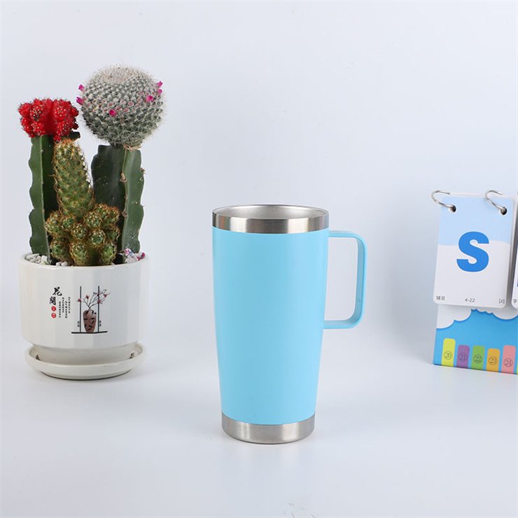20oz travel cup Insulated stainless steel tumbler with handle Double Wall Vacuum Thermal Reusable Portable Coffee mug