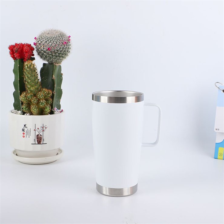20oz travel cup Insulated stainless steel tumbler with handle Double Wall Vacuum Thermal Reusable Portable Coffee mug