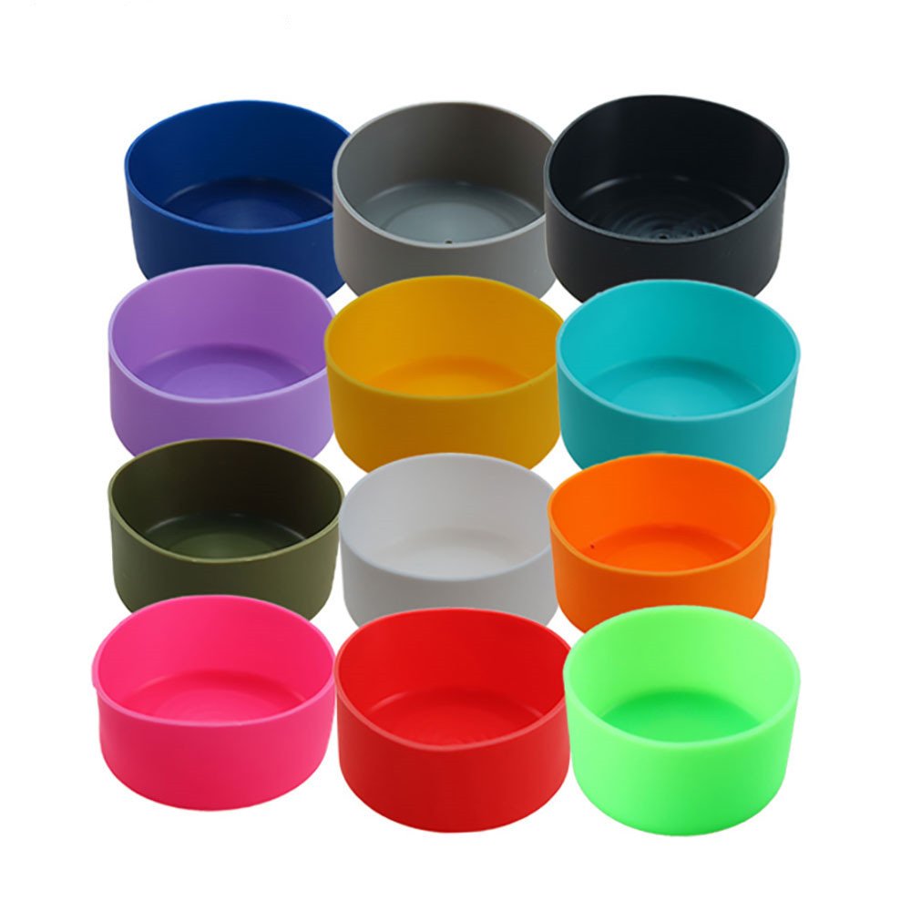 Custom Logo Rubber Bottoms For 12oz-64oz Water Bottle Flaskars Protective Silicone Boot