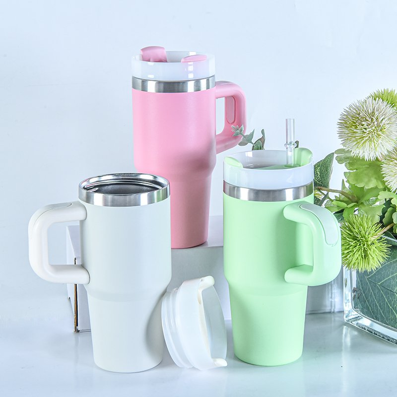 14Oz Stainless Steel Water Bottle Rainbow Colorful Travel Hiking Insulated Double Wall Tumbler Tour Mug With Handle Straw Lids