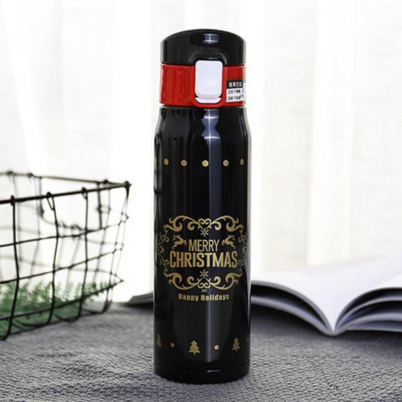 Customized Cute Christmas 480ml 304 Stainless Steel Water Travel Sport Bouncing Lip Vacuum Flasks Thermoses Cup Bottles