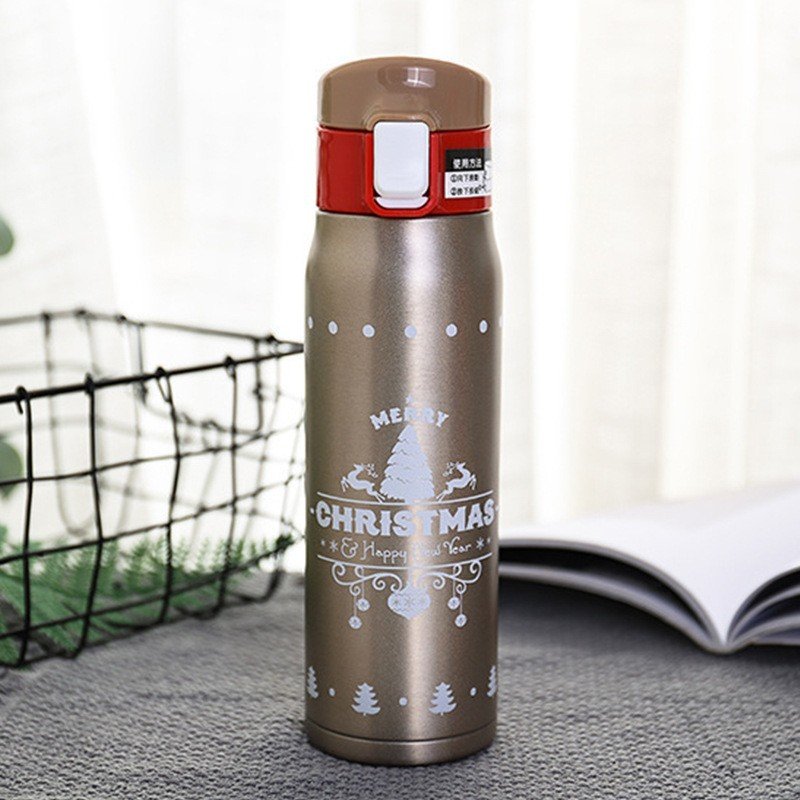 Customized Cute Christmas 480ml 304 Stainless Steel Water Travel Sport Bouncing Lip Vacuum Flasks Thermoses Cup Bottles