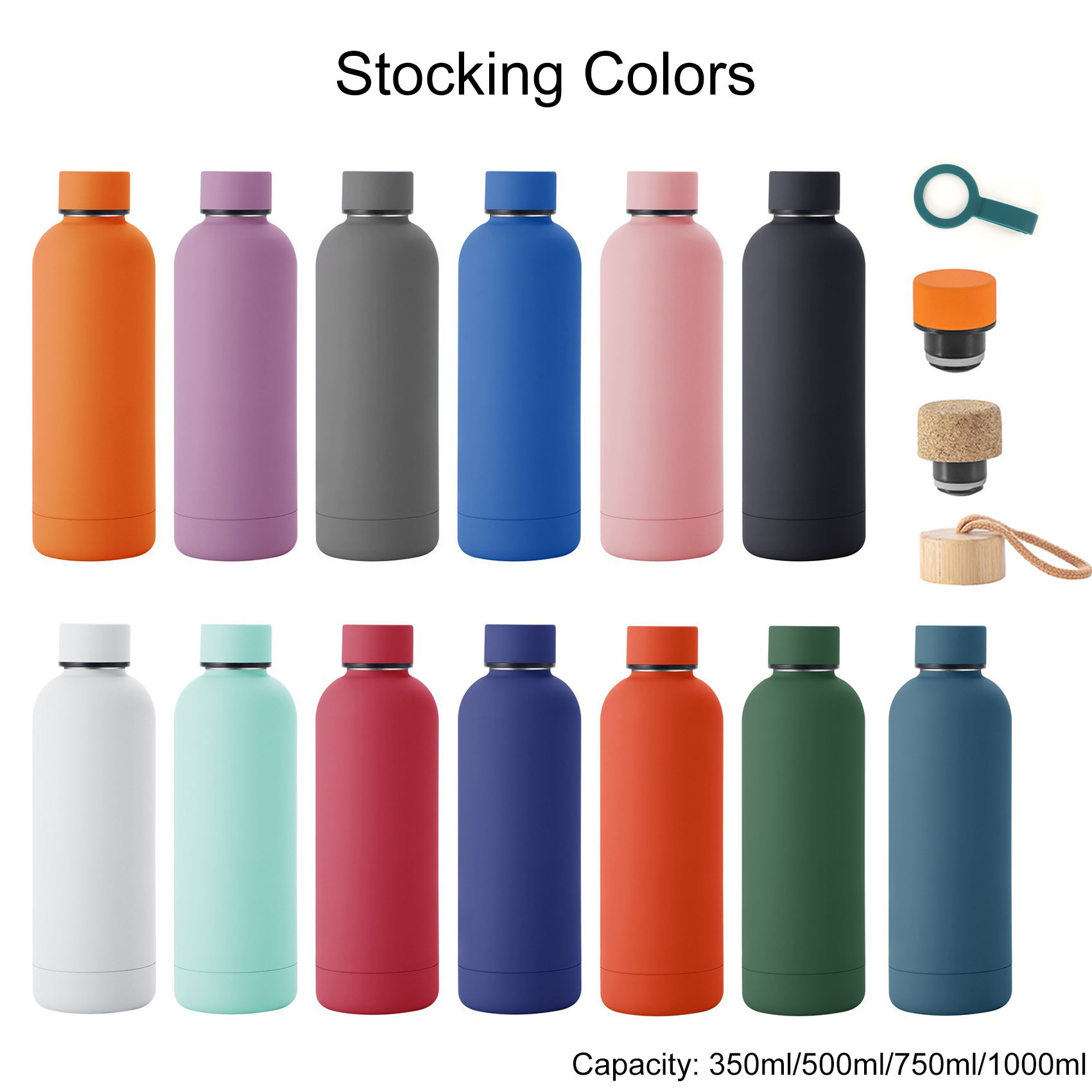 Custom Logo 500ml 750ml 1L Double Wall Vacuum Insulated Metal Flask Small Mouth Stainless Steel Water Bottle Thermos