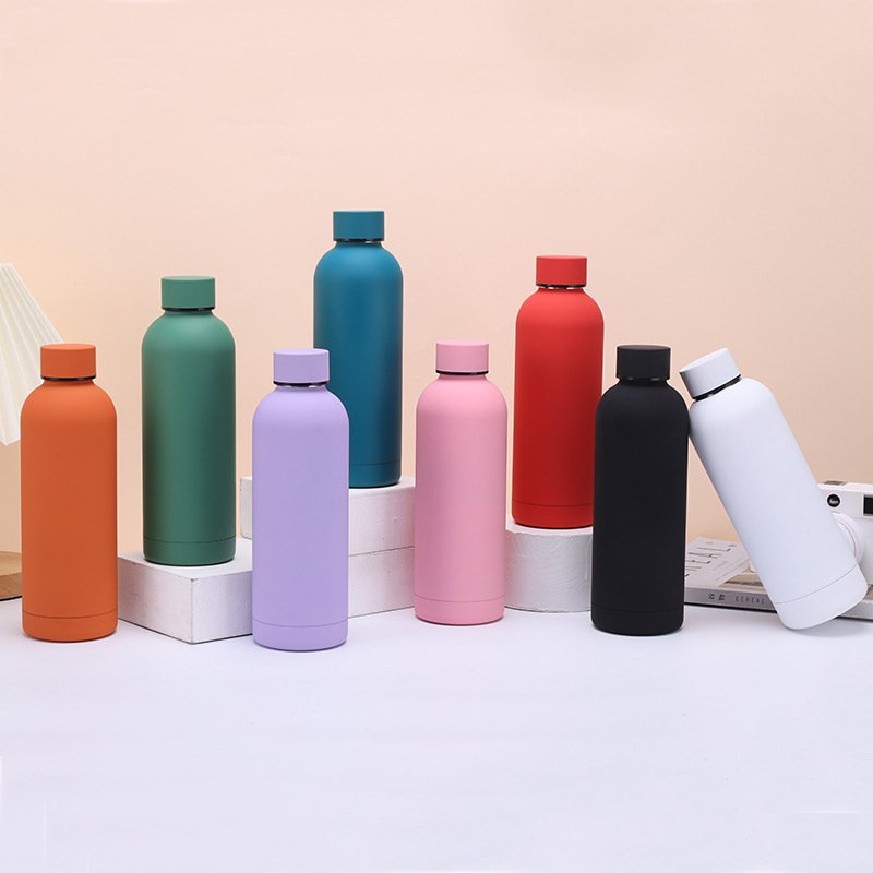 Custom Logo 500ml 750ml 1L Double Wall Vacuum Insulated Metal Flask Small Mouth Stainless Steel Water Bottle Thermos