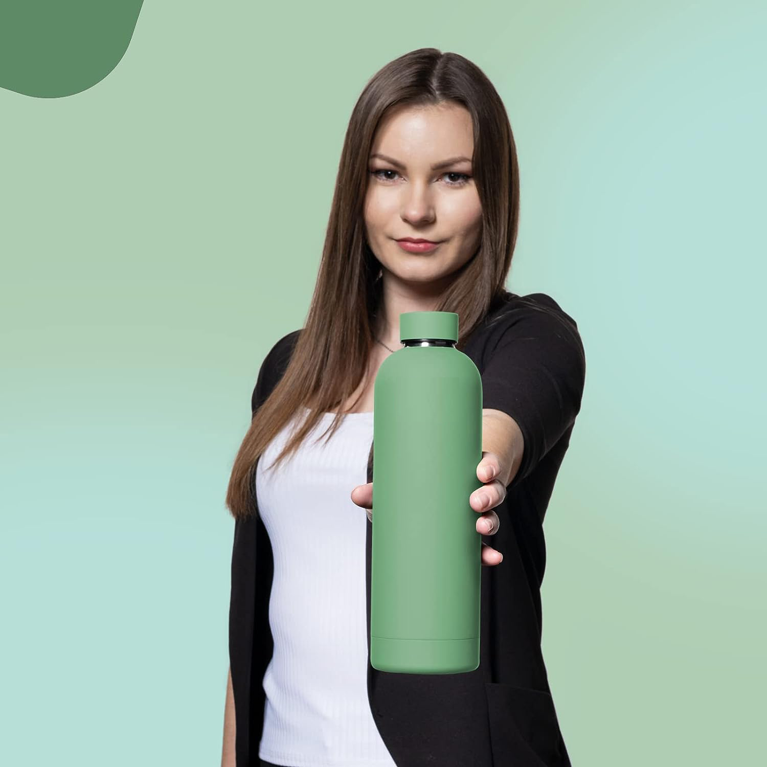 Custom Logo 500ml 750ml 1L Double Wall Vacuum Insulated Metal Flask Small Mouth Stainless Steel Water Bottle Thermos