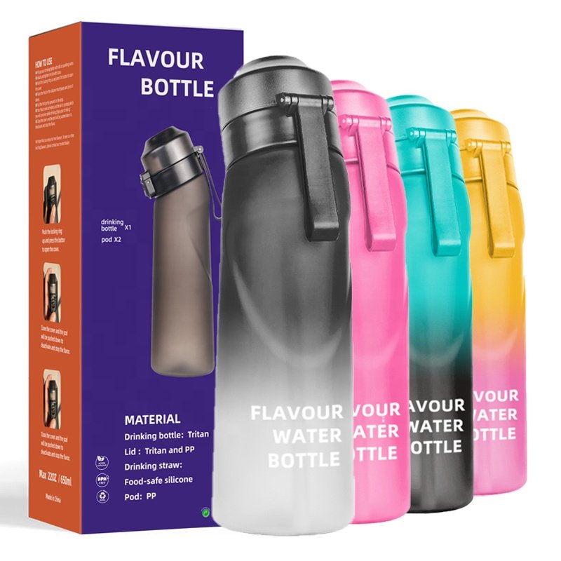 custom 650ml BPA Free tritan plastic cir kul scent fruit smaken drink air flavour up water bottle with flavor taste pod capsules