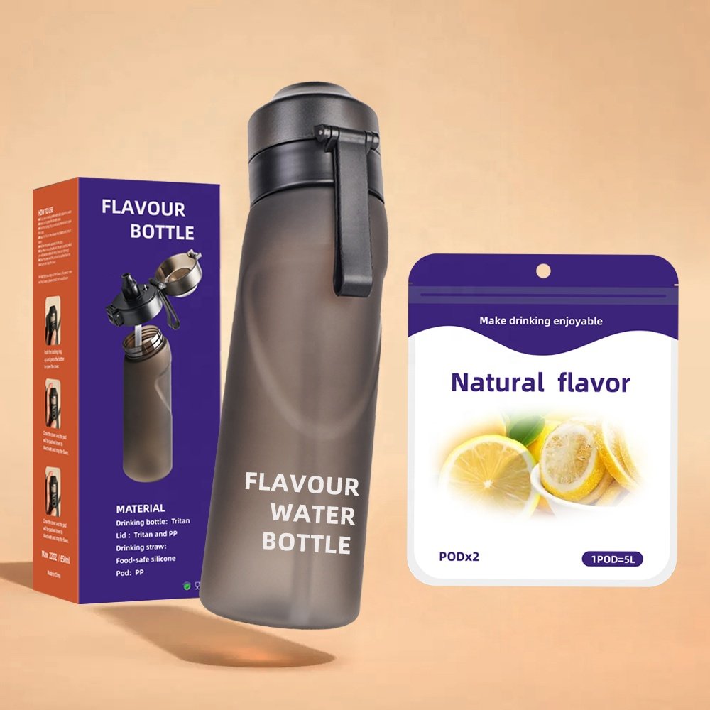 custom 650ml BPA Free tritan plastic cir kul scent fruit smaken drink air flavour up water bottle with flavor taste pod capsules