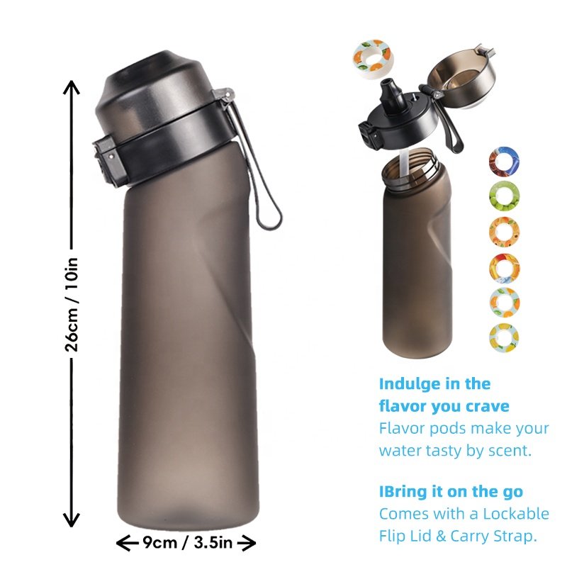 custom 650ml BPA Free tritan plastic cir kul scent fruit smaken drink air flavour up water bottle with flavor taste pod capsules