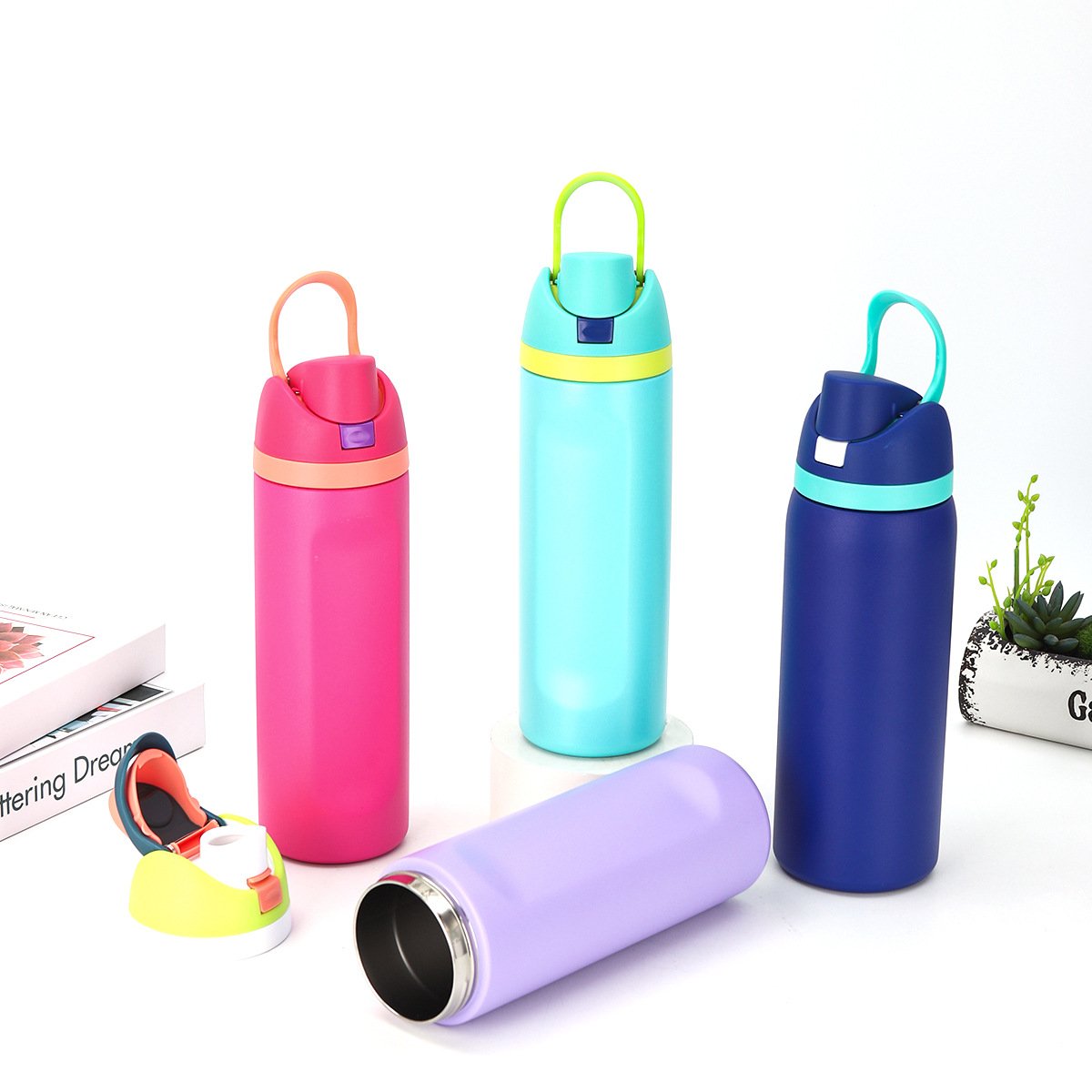 Owal Bpa-free Sport Water Bottle 24oz 32oz 19oz Insulated Stainless Steel Freesip Water Bottle With Straw For Sports And Travel