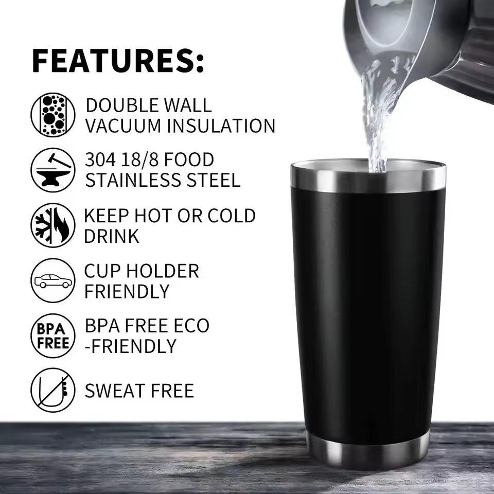 Wholesale Customized Logo Travel Vasos Termico Wine Coffee Mugs 20oz 30oz Termos Insulated Stainless Steel Tumbler Cups with Lid