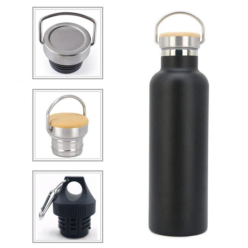 hydro sports traveling double wall stainless steel insulated vacuum flask with bamboo lid