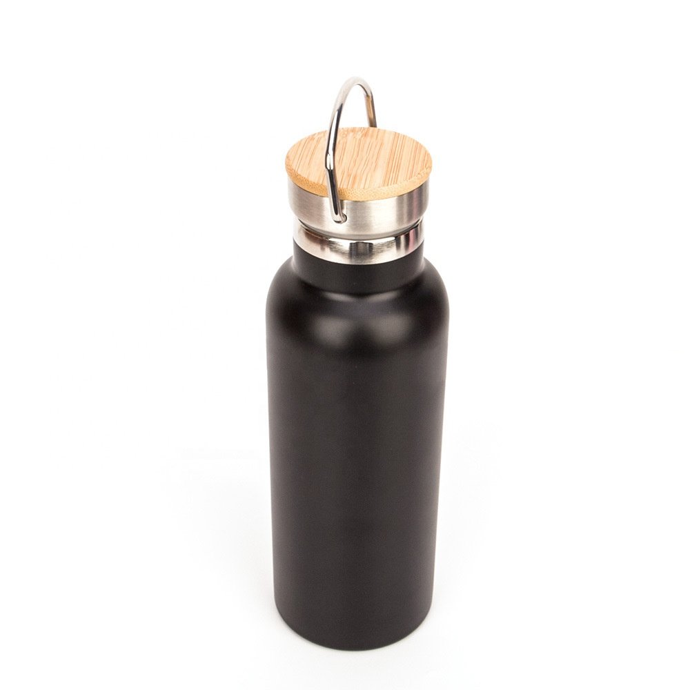 hydro sports traveling double wall stainless steel insulated vacuum flask with bamboo lid