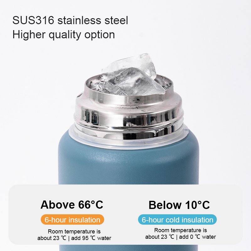 DILLER 500ml 730ml Outdoor Long-term Insulation Stainless Steel Vacuum Insulated Thermos Water Bottle Cup And Lid In One