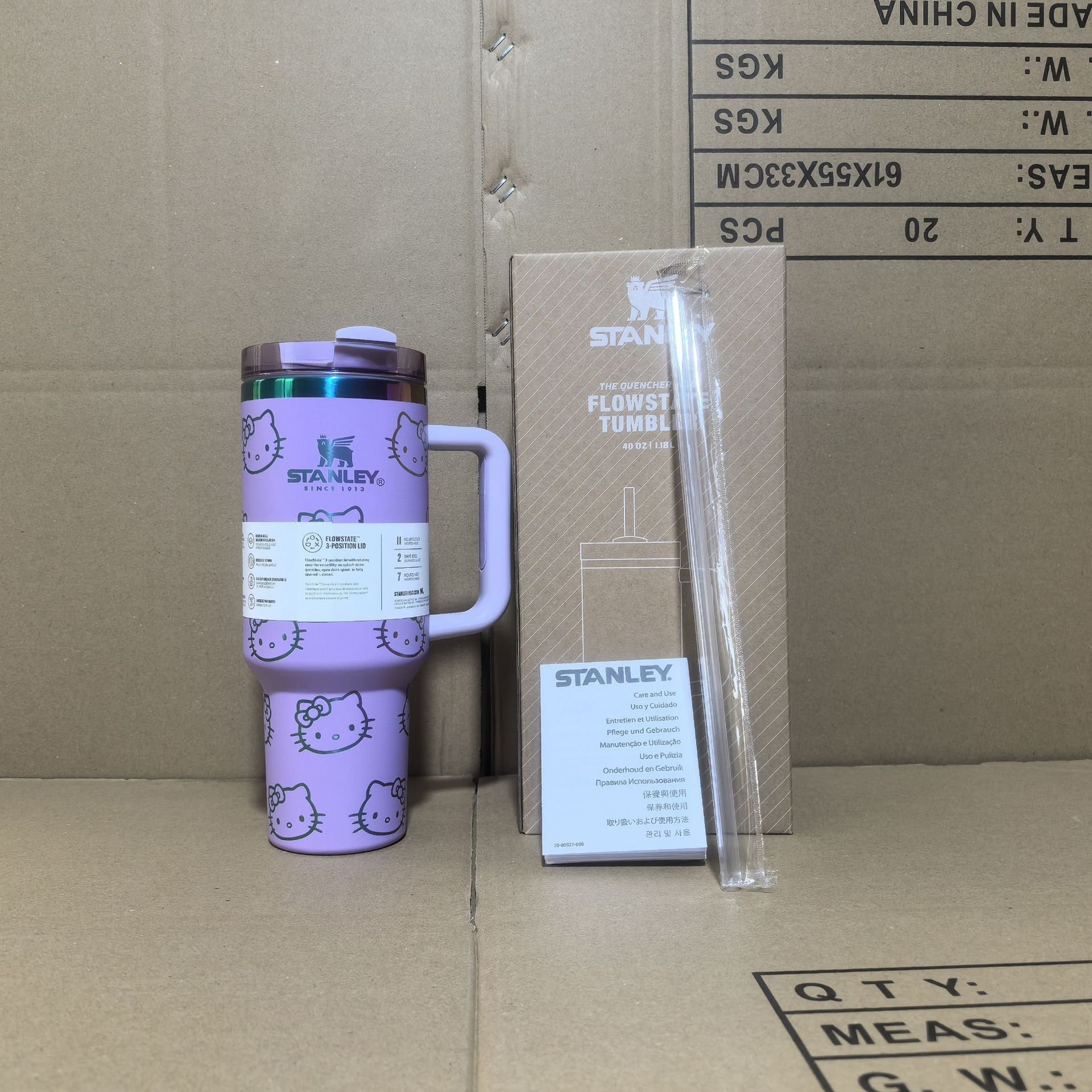 Hello Kitty 1200ml 40oz Coffee Mug Cup Stainless Steel Double Wall Vacuum Cup Outdoor Mugs Tumbler With Handle