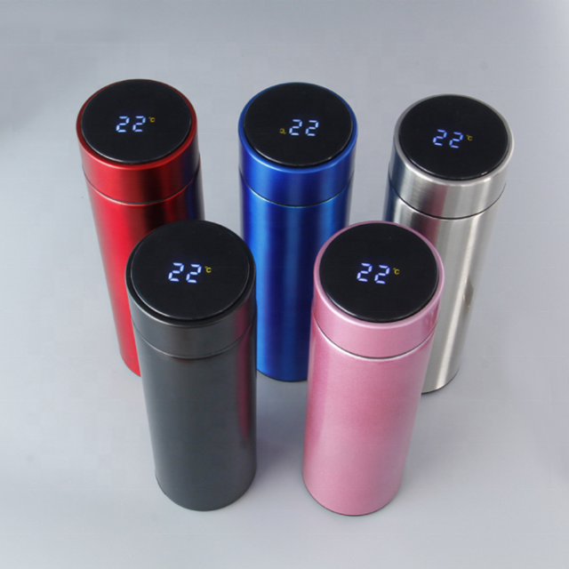 Hot 17oz Stainless Steel Smart Water Bottle Tumbler With LED Temperature Display 500ml Smart Bottle taza