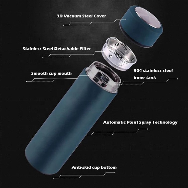 Hot 17oz Stainless Steel Smart Water Bottle Tumbler With LED Temperature Display 500ml Smart Bottle taza