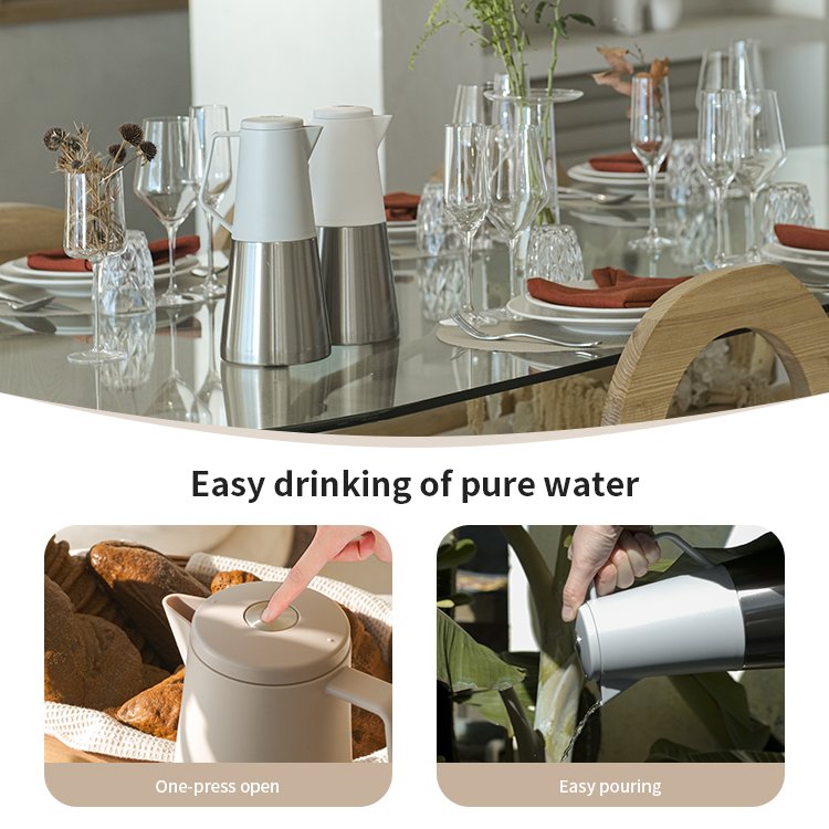 Hot sale Italian 40oz 1.2L Stainless Steel Thermo Jug Double Wall Sealed Insulation Vacuum Flask Water Bottle PP Casing