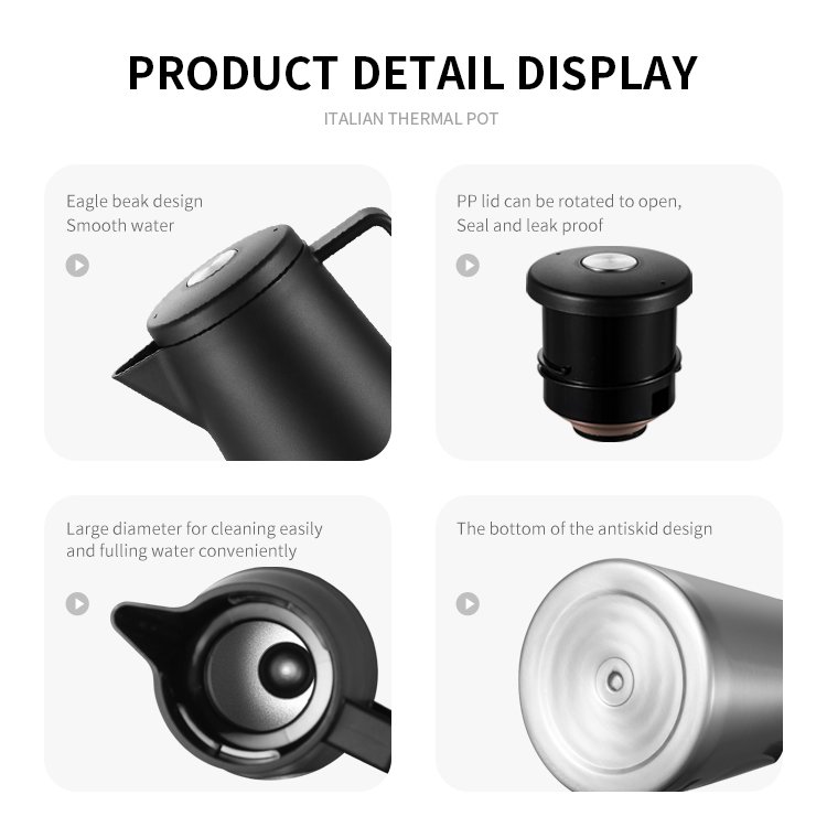 Hot sale Italian 40oz 1.2L Stainless Steel Thermo Jug Double Wall Sealed Insulation Vacuum Flask Water Bottle PP Casing