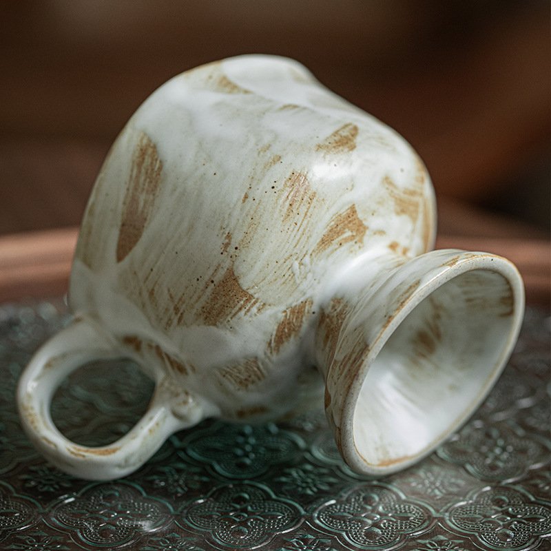 Lelyi French handmade retro ceramic goblet creative high value exquisite coffee mugs
