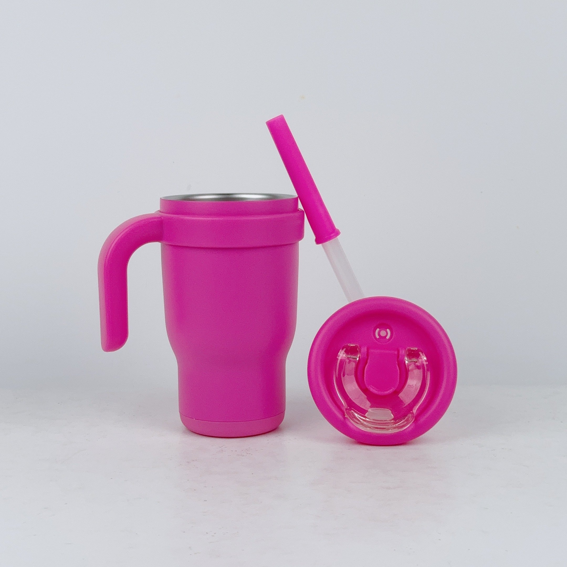 14oz BPA Free Sippy Tumbler Double Wall Coffee Cup 304 Stainless Steel Kids Baby Feeding Water Bottle with Handle