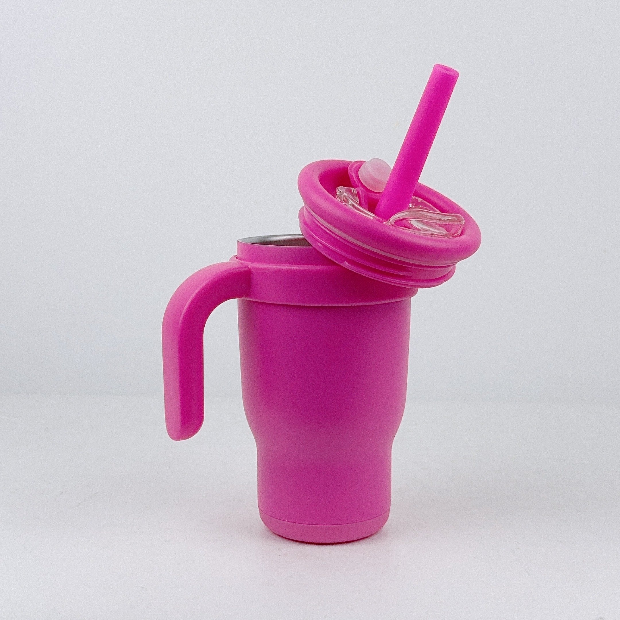 14oz BPA Free Sippy Tumbler Double Wall Coffee Cup 304 Stainless Steel Kids Baby Feeding Water Bottle with Handle