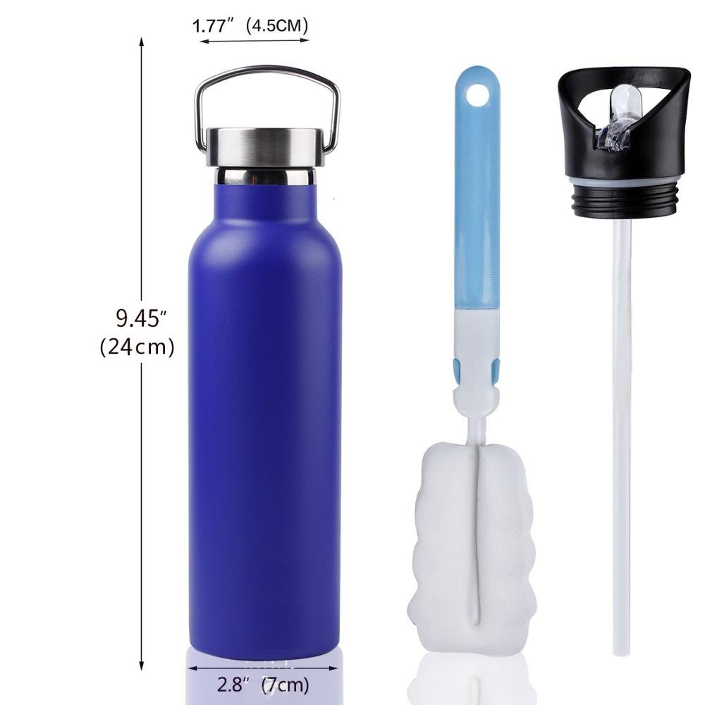 12oz/ 17oz/ 20oz/ 25oz BPA Free Eco Friendly Non Sweat Durable 18/8 Powered Coated Metal Insulated Water Bottles With Sports Cap