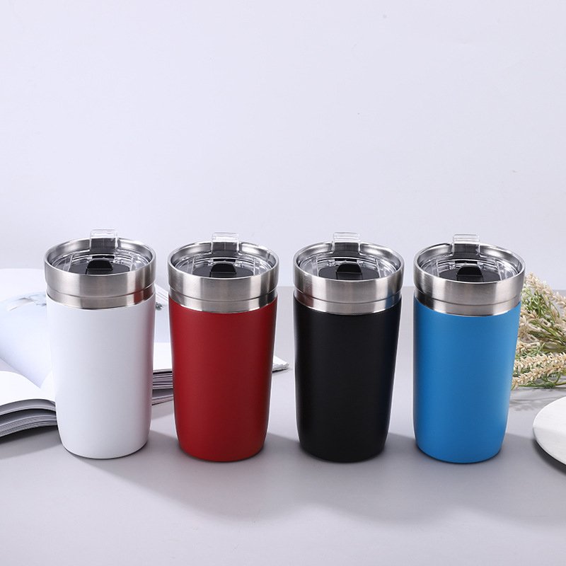 16oz Double Wall Stainless Steel Mug With Lid Outdoor Camping Cups Travel Vacuum Tumbler Coffee