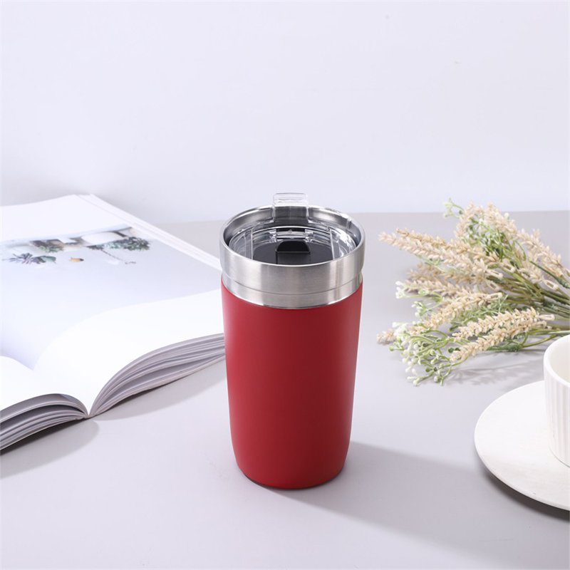 16oz Double Wall Stainless Steel Mug With Lid Outdoor Camping Cups Travel Vacuum Tumbler Coffee