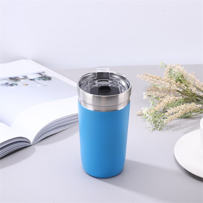 16oz Double Wall Stainless Steel Mug With Lid Outdoor Camping Cups Travel Vacuum Tumbler Coffee