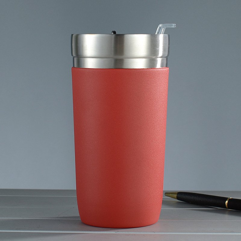 16oz Double Wall Stainless Steel Mug With Lid Outdoor Camping Cups Travel Vacuum Tumbler Coffee