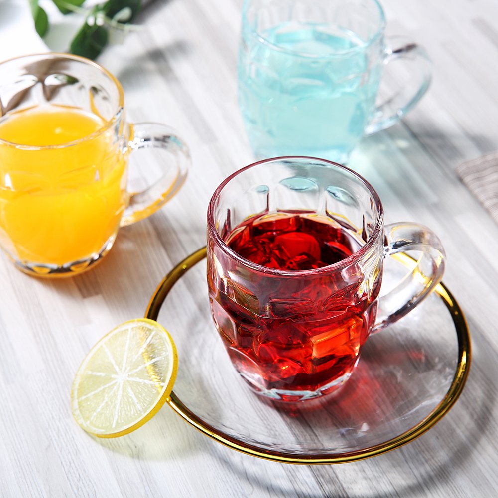 Best Quality Factory Hot Selling Wholesale Big Shape Glass Cup Glass Beer Mug With Handle