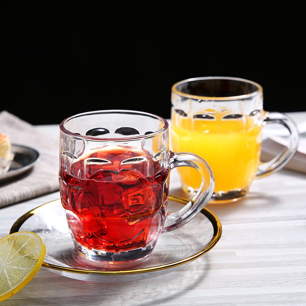 Best Quality Factory Hot Selling Wholesale Big Shape Glass Cup Glass Beer Mug With Handle