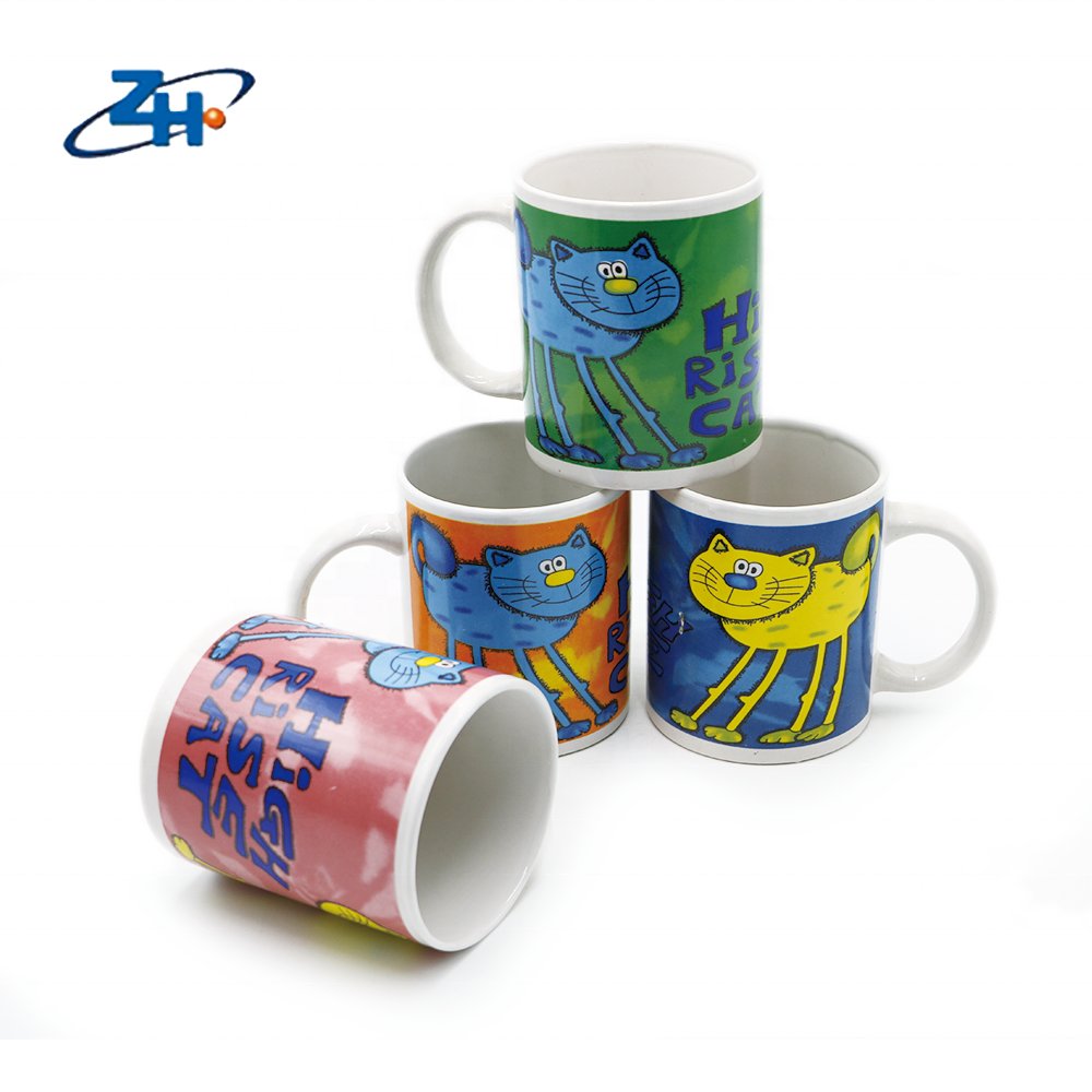 Logo Creative Wholesale Customized Cartoon Giveaways Coffee Mugs The Milk Cup Cat Ceramic Stainless Steel Contemporary Good