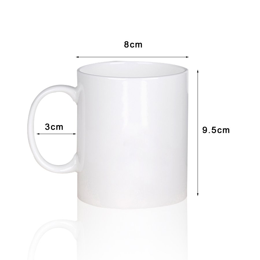 Topjlh Wholesale Product 11oz Coffee Cup White Ceramic Coffee Mug Sublimation Blank mug