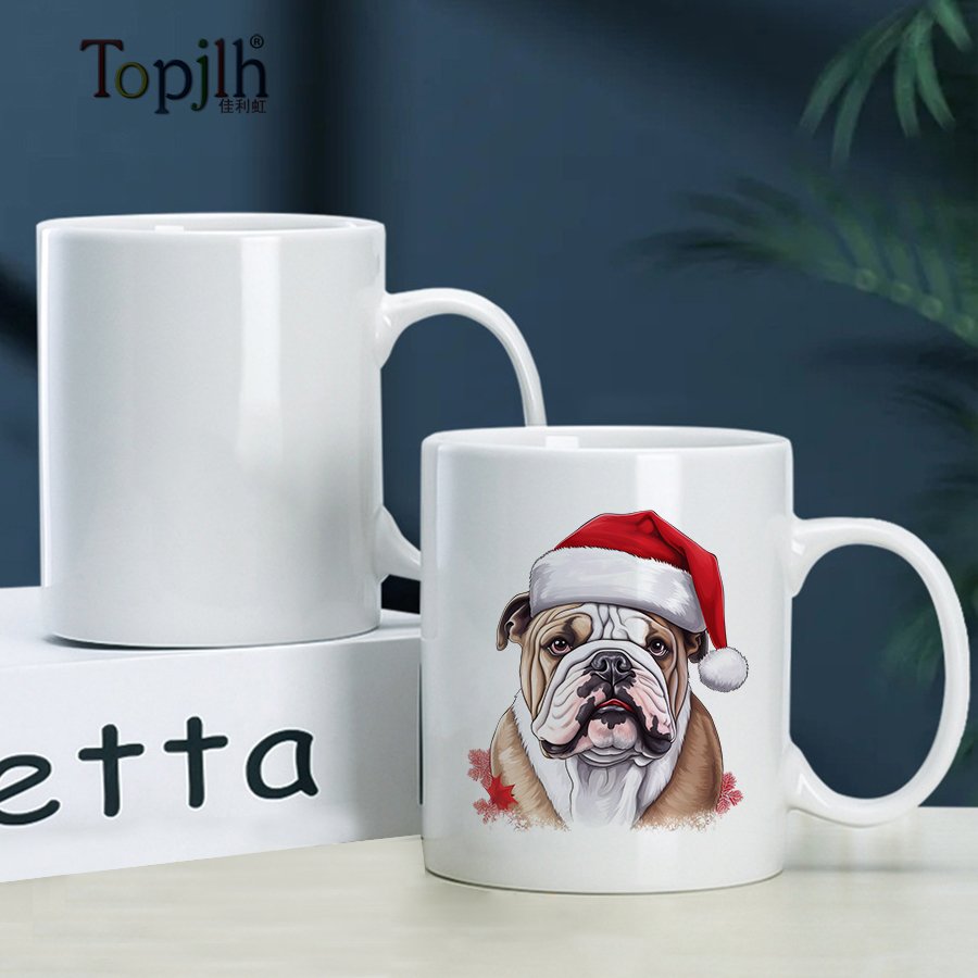 Topjlh Wholesale Product 11oz Coffee Cup White Ceramic Coffee Mug Sublimation Blank mug