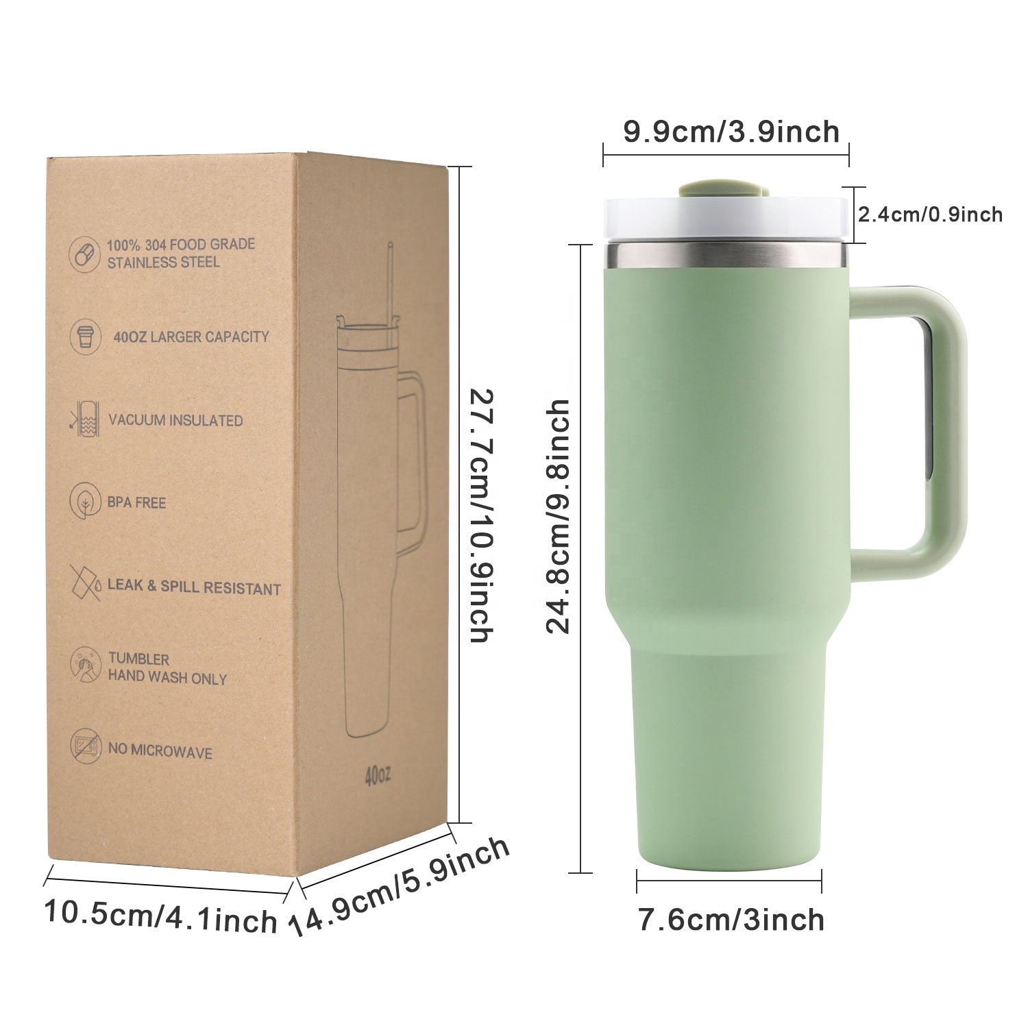Custom logo 30 oz 40 oz Adventure stainless steel double wall vacuum metal cup travel coffee mug 30oz 40oz tumbler with handle