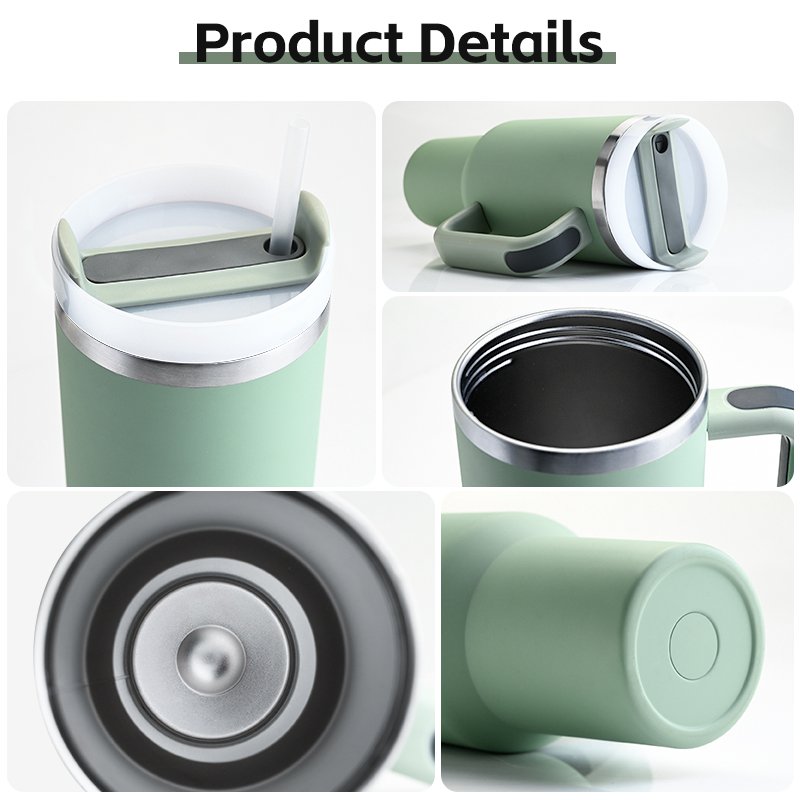 Custom logo 30 oz 40 oz Adventure stainless steel double wall vacuum metal cup travel coffee mug 30oz 40oz tumbler with handle