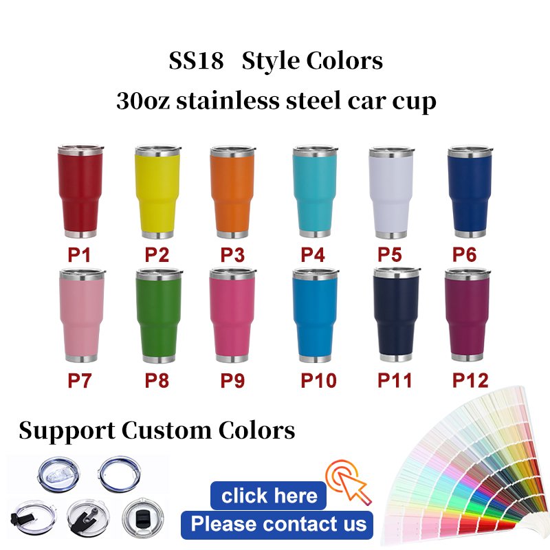 ZP Custom logo 20oz 30oz powder coated stainless steel tumbler Vacuum Insulated 20oz car tumbler with Slider Lid and straw