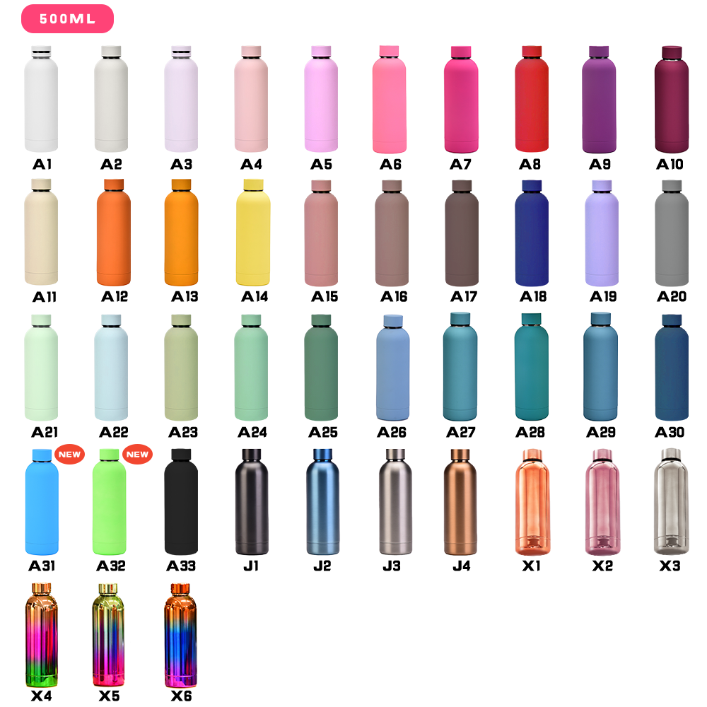 Customized Logo Double Wall Gym Sport Bottle water Vacuum Flasks Stainless Steel Cup 500ml Reusable Custom Sports Water Bottle
