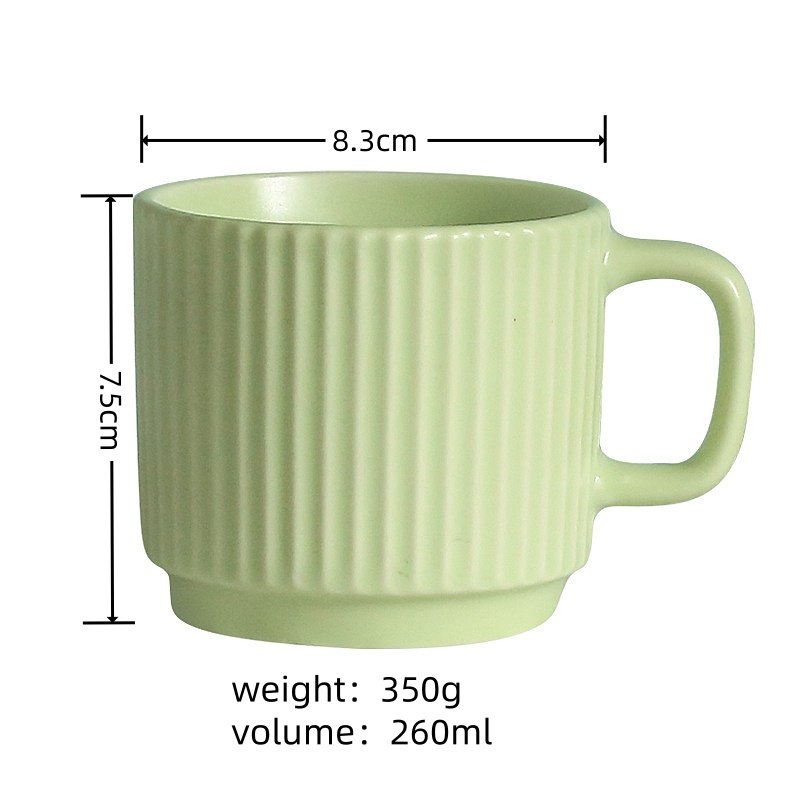 Minimally striped ceramic mug coffee cup promotion cup