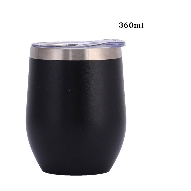 Acceptable Custom Logo 360ml 12oz 304 Double Walled Stainless Steel Insulated Egg Shape Wine Cup Travel Coffee Mugs